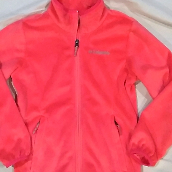 Columbia pink sportswear fleece jacket kids girls 7/8 - Picture 3 of 6